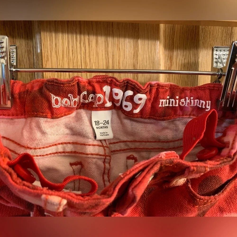 Baby Gap 1969 Red Heart Pants 18-24 mos. Mini Skinny Denim Girls